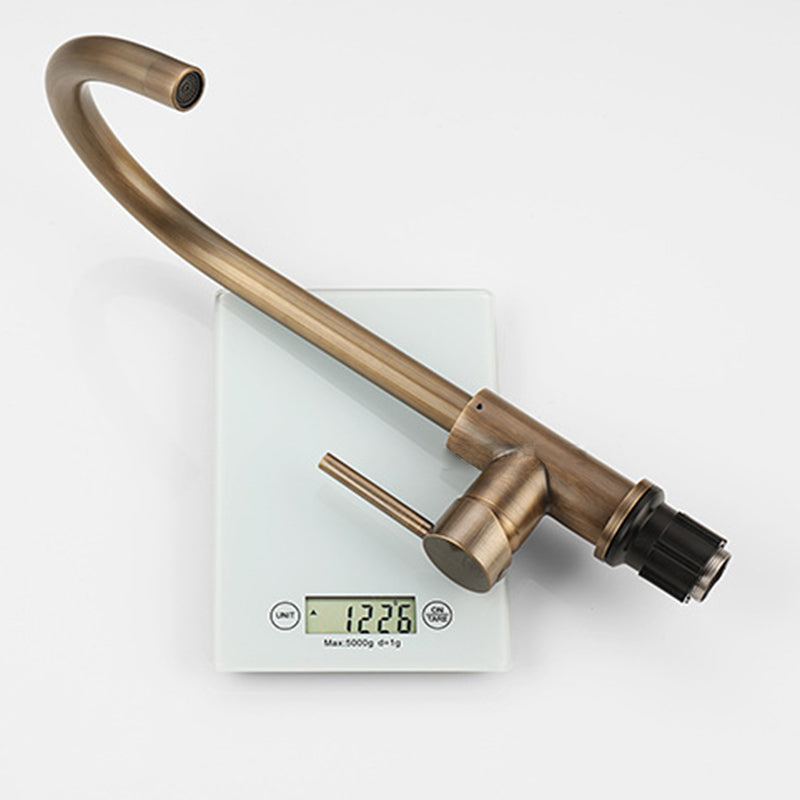 Rustic Bronze High Arc Single Handle Kitchen Faucet