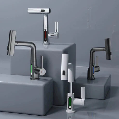 Modern Pull-Down Kitchen Faucet with Digital Display
