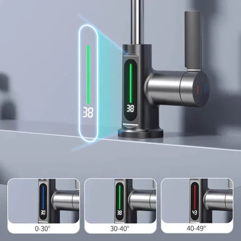 Modern Pull-Down Kitchen Faucet with Digital Display