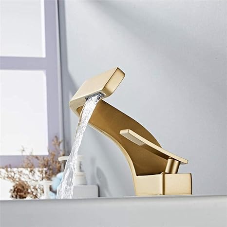 Modern Matte Black High Heel Waterfall Faucet