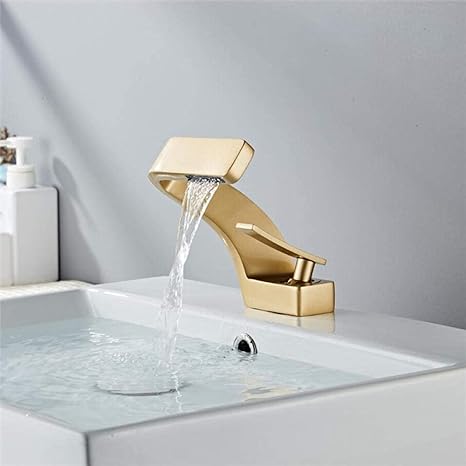 Modern Matte Black High Heel Waterfall Faucet