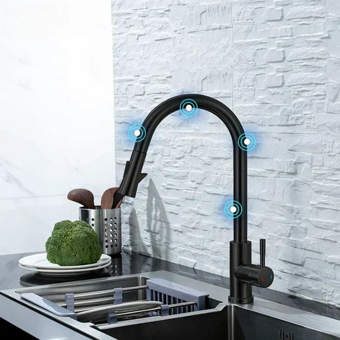 Matte Black Sensor Pull-Down Kitchen Faucet