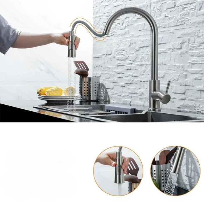 Matte Black Sensor Pull-Down Kitchen Faucet
