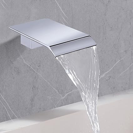 Sleek Chrome Rectangular Waterfall Spout