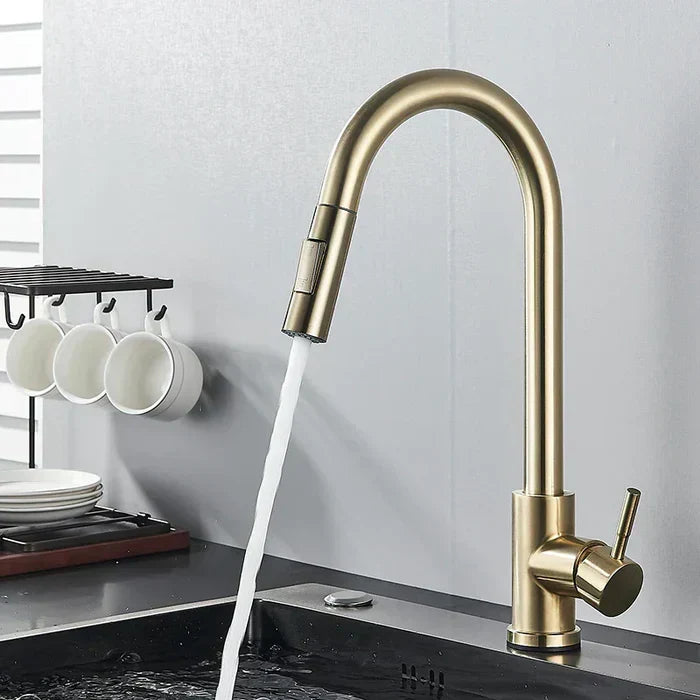 Top view of the faucet showing its sleek design