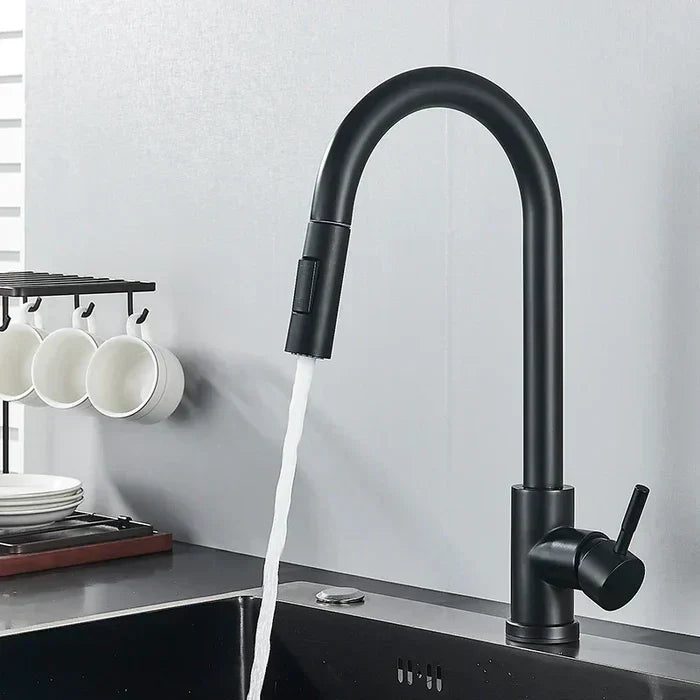 Kitchen sink faucet with smooth rotating function