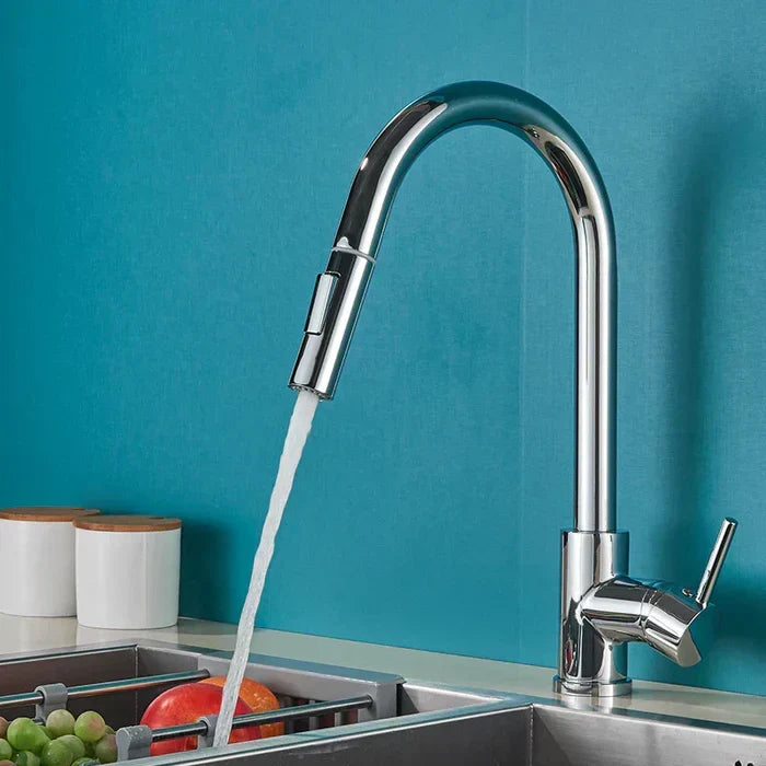 Tap in a pivoted position, illustrating its flexibility