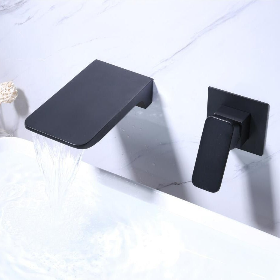 Modern Wide Chrome Waterfall Bathroom Spout