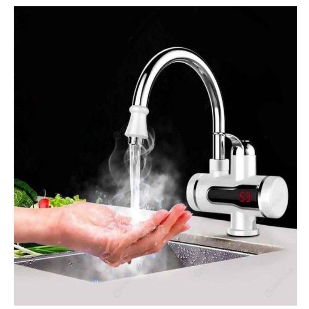 Close-up of an instant tap showing the temperature setting