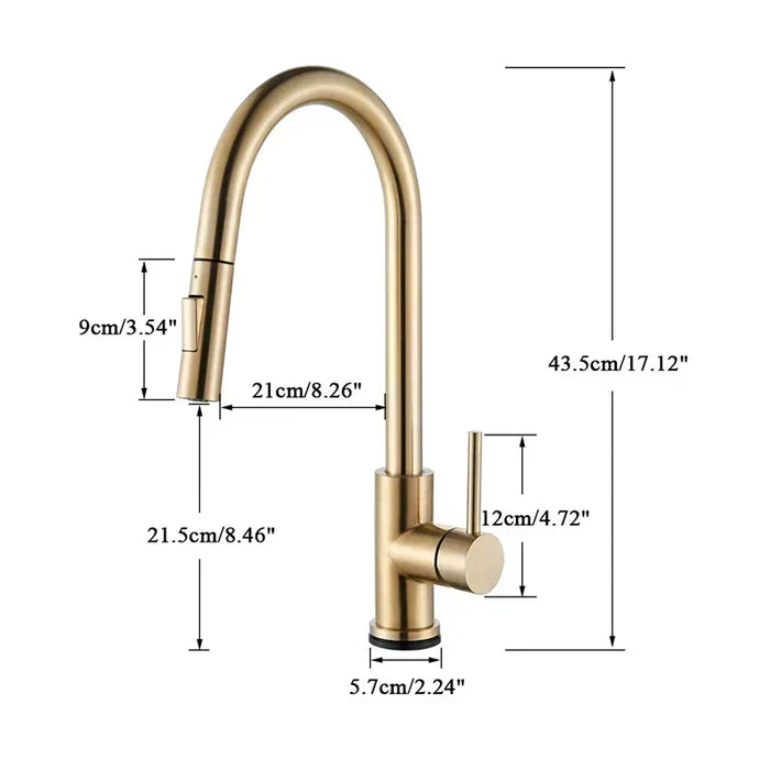 High Arc Chrome Kitchen Faucet with Pull-Down Spray