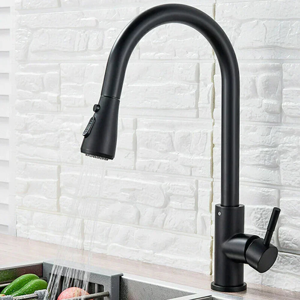 Top view of the tap installed on a worktop