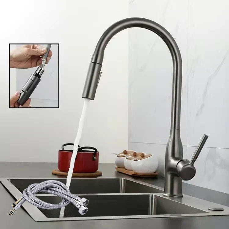 Faucet with pull-out spray head for efficient cleaning