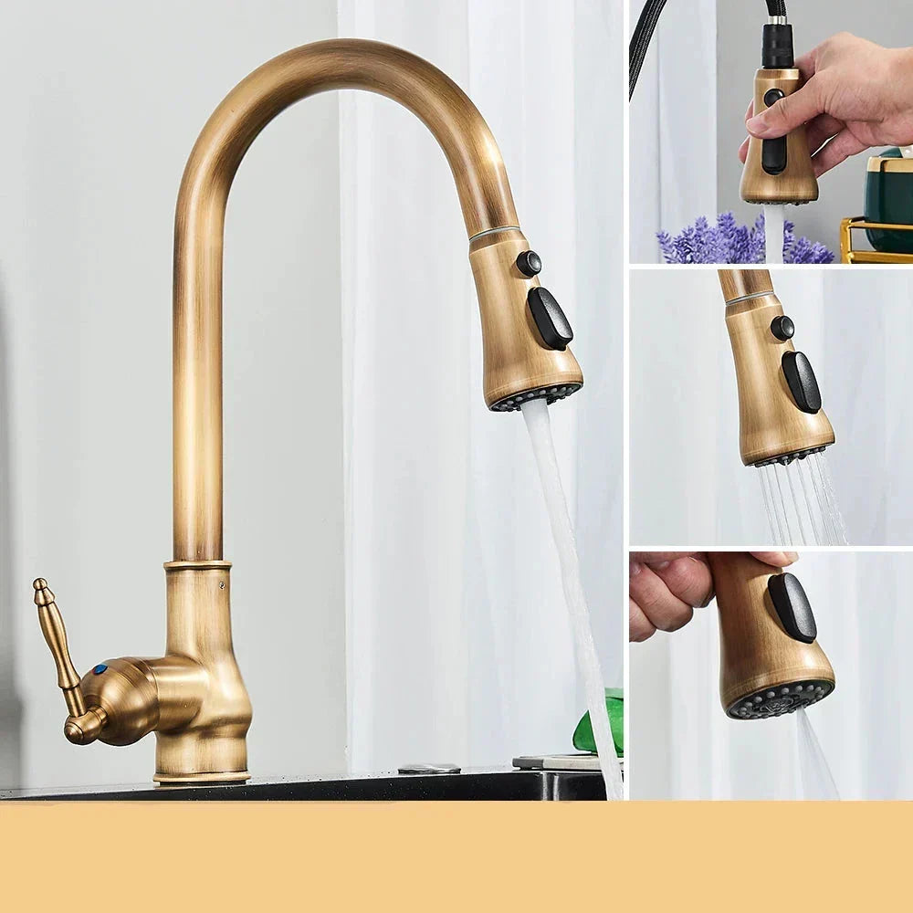 A closer look at the brass finish of the tap