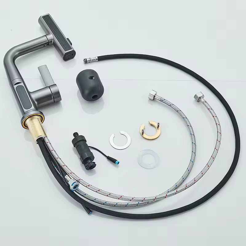 Sleek Gunmetal Pull-Down Kitchen Faucet