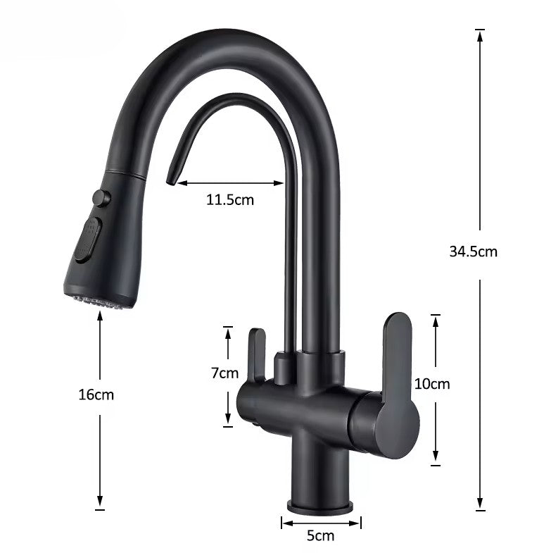 Brushed Nickel Pull-Down Kitchen Faucet with Filter Spout