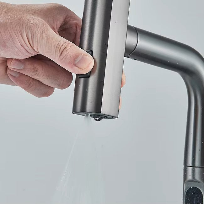 Sleek Gunmetal Pull-Down Kitchen Faucet