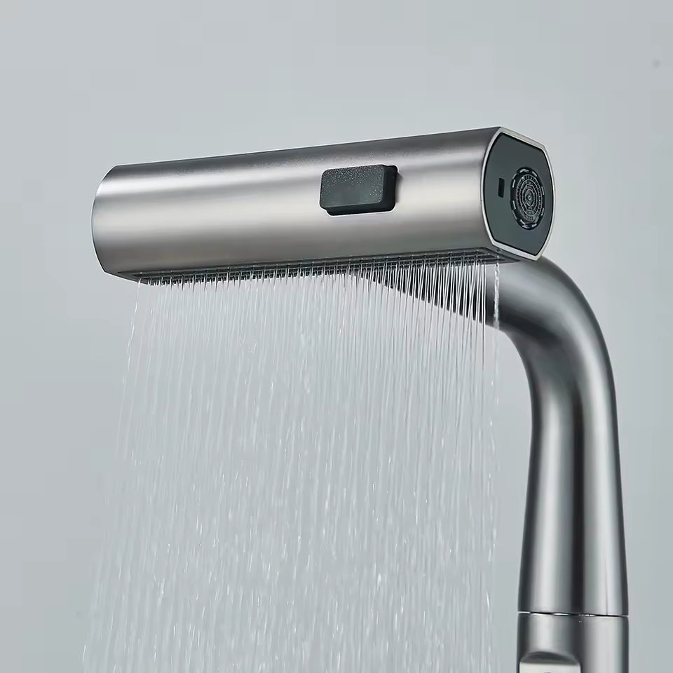 Sleek Gunmetal Pull-Down Kitchen Faucet