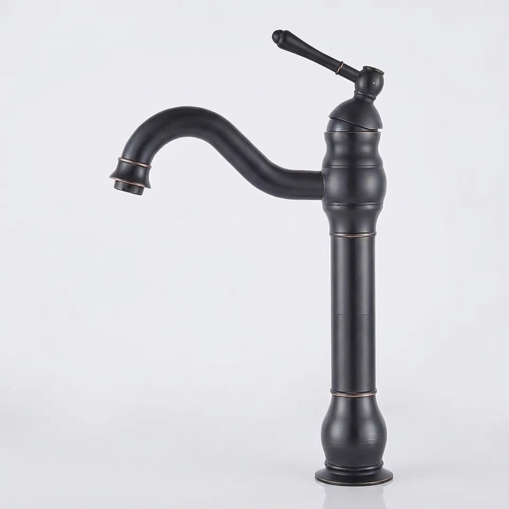 Side view of the tap showing the curved spout