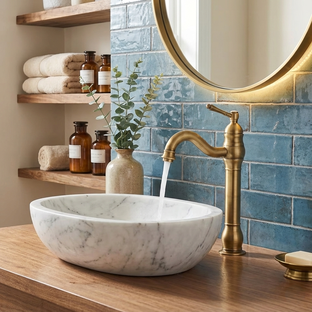 Vintage Brushed Bronze High Arc Basin Faucet