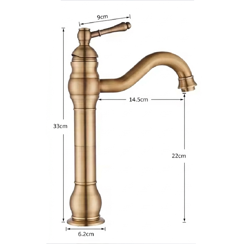 Vintage Brushed Bronze High Arc Basin Faucet