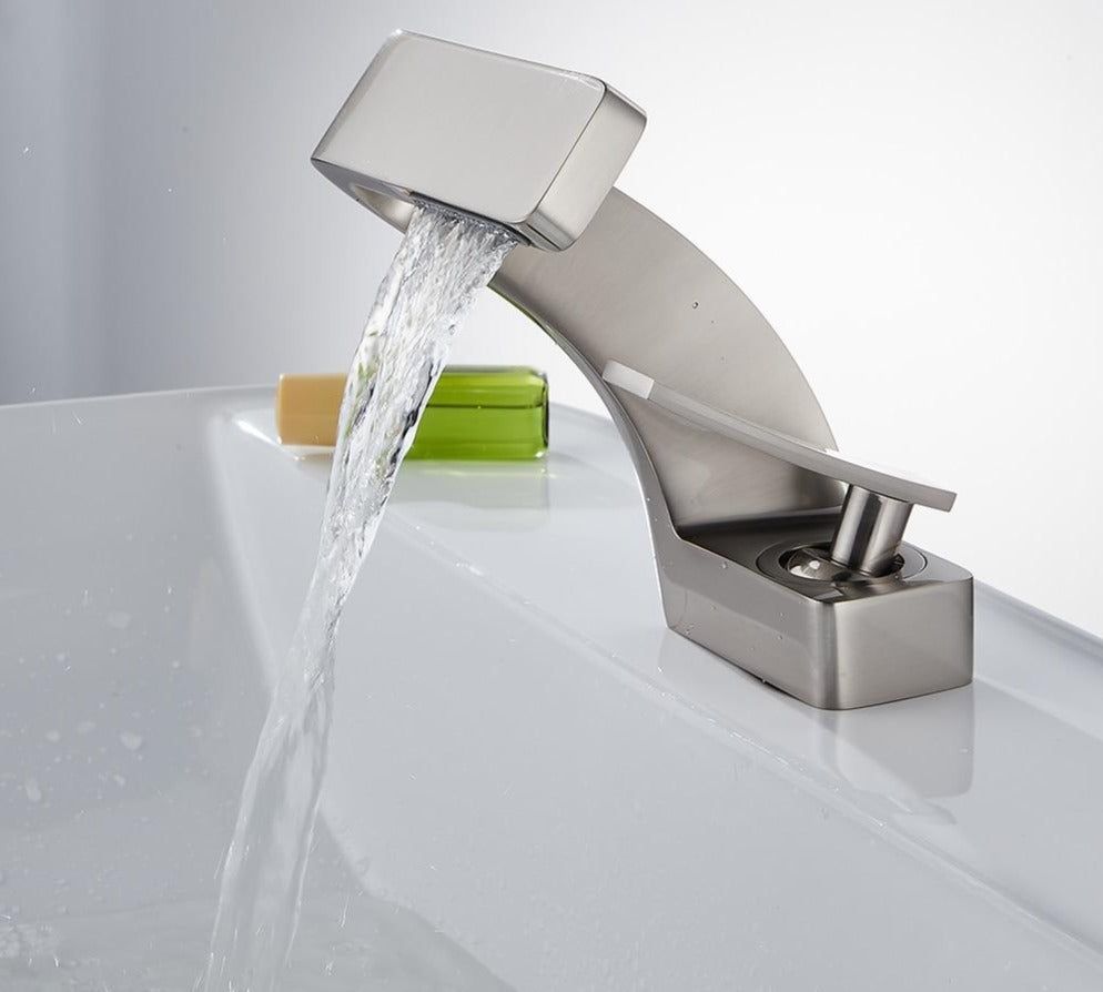 Faucet installed in a bathroom, complementing the modern decor
