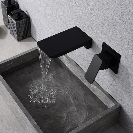 Modern Wide Chrome Waterfall Bathroom Spout