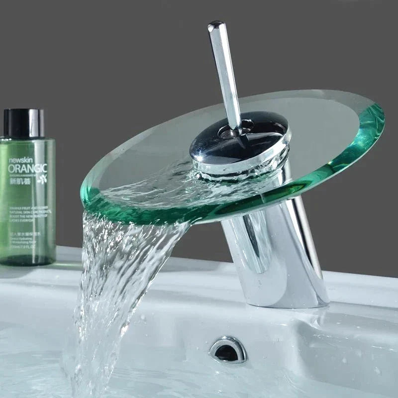 Modern Chrome Waterfall Disc Spout Faucet