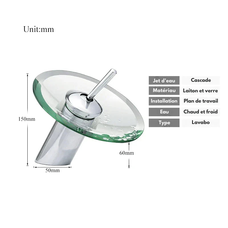 Modern Chrome Waterfall Disc Spout Faucet
