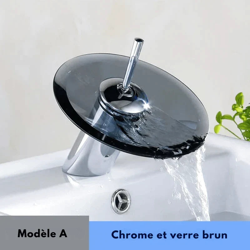 Modern Chrome Waterfall Disc Spout Faucet