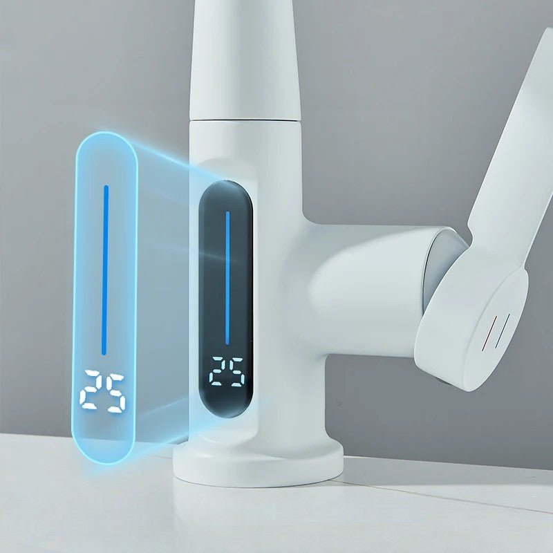 Modern Gunmetal Kitchen Faucet with Digital Temp