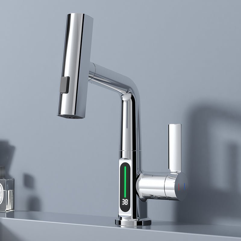 Side view of the tap showing the chrome finish