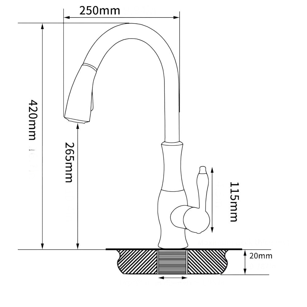 Sculpted Brushed Nickel Pull-Down Kitchen Faucet