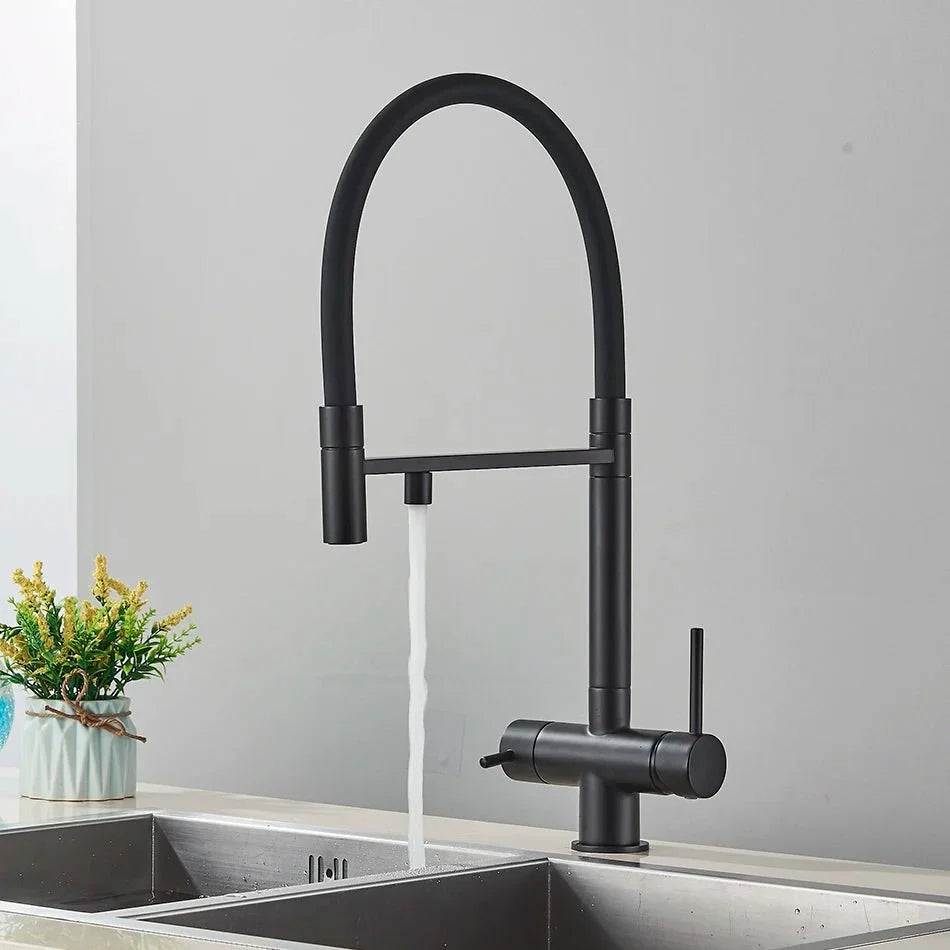 Overview of the faucet with dimensions and modern design