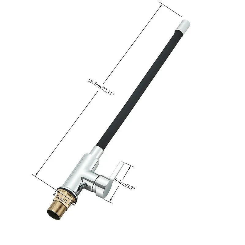 Brushed Nickel Kitchen Faucet with Flexible Black Spout