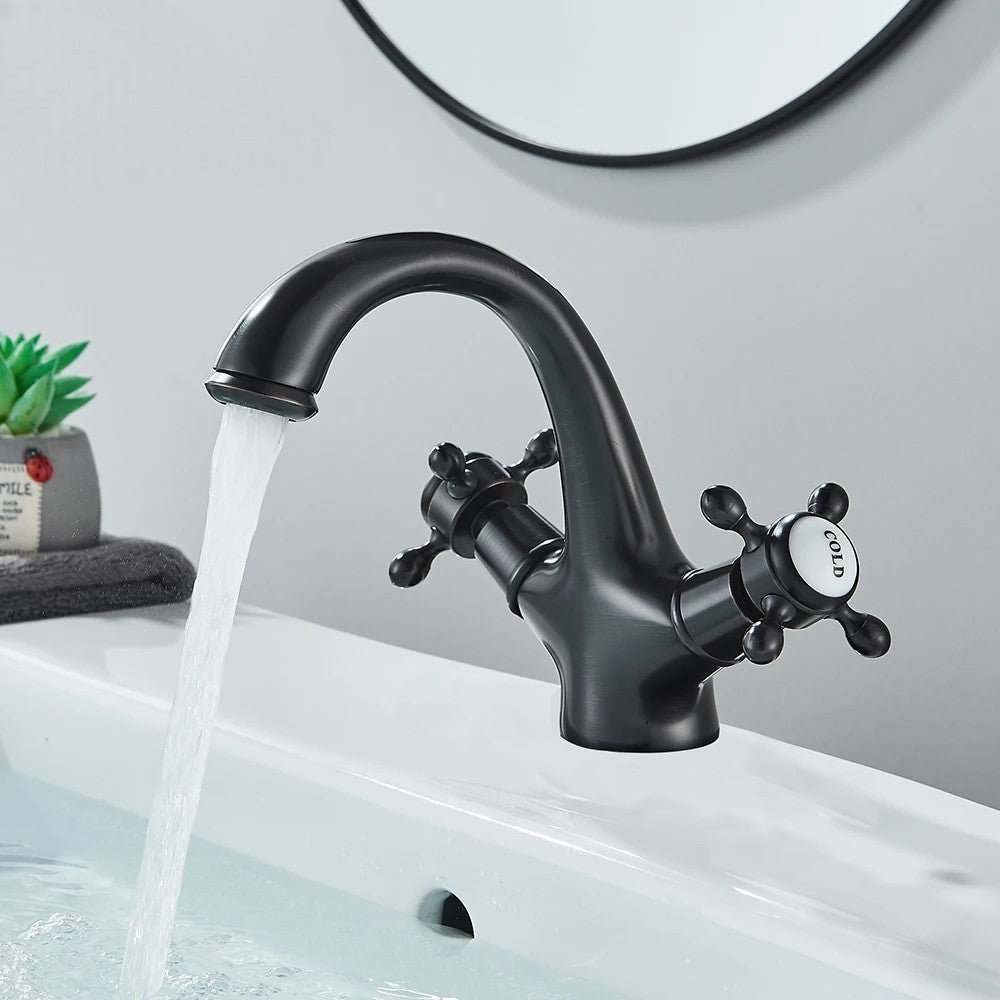 Solid brass tap with visible ceramic cartridge