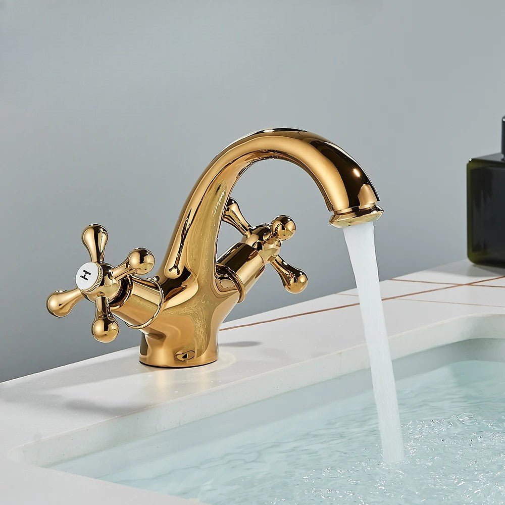 Vintage-style faucet installed on a modern sink