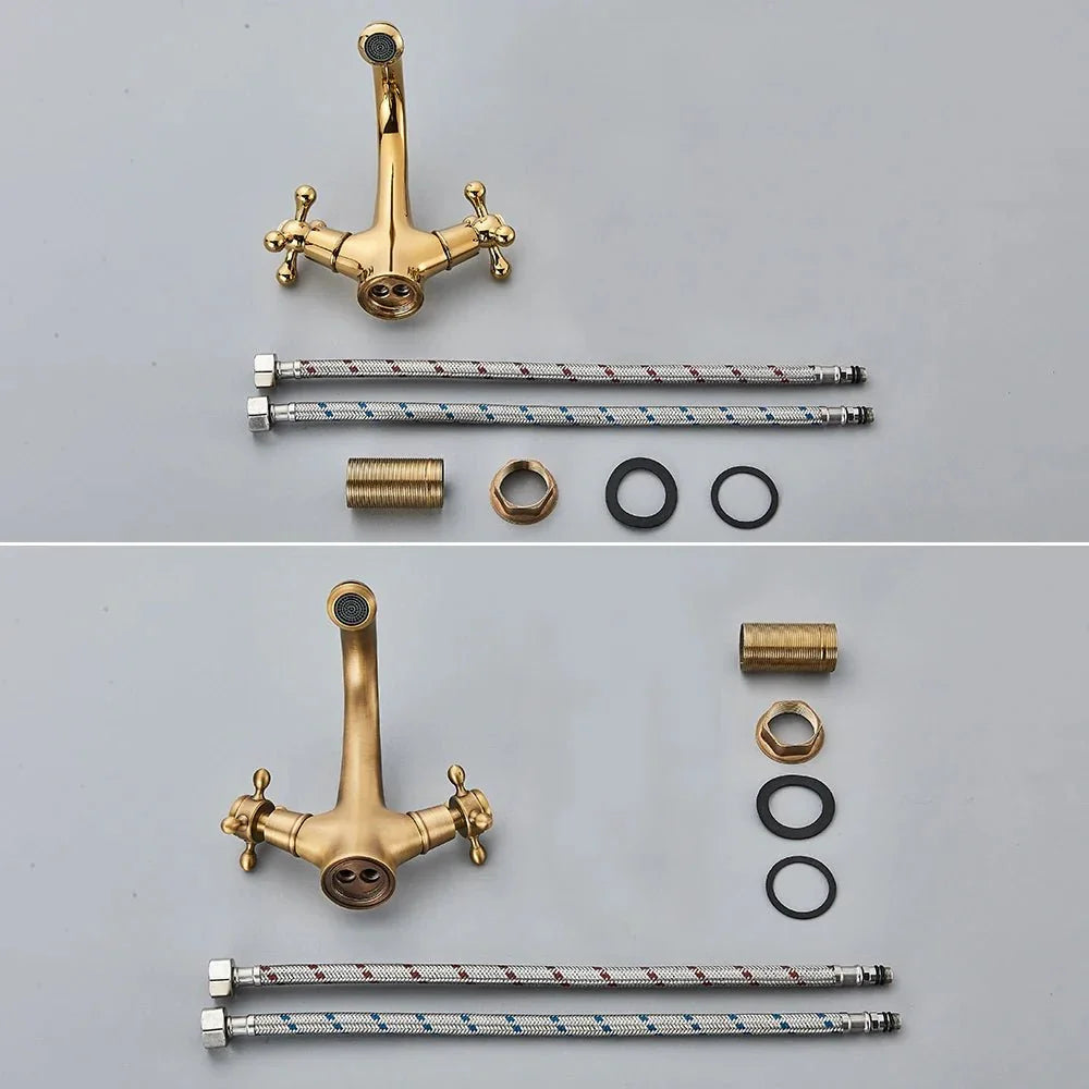 Vintage Chrome Dual Cross-Handle Faucet