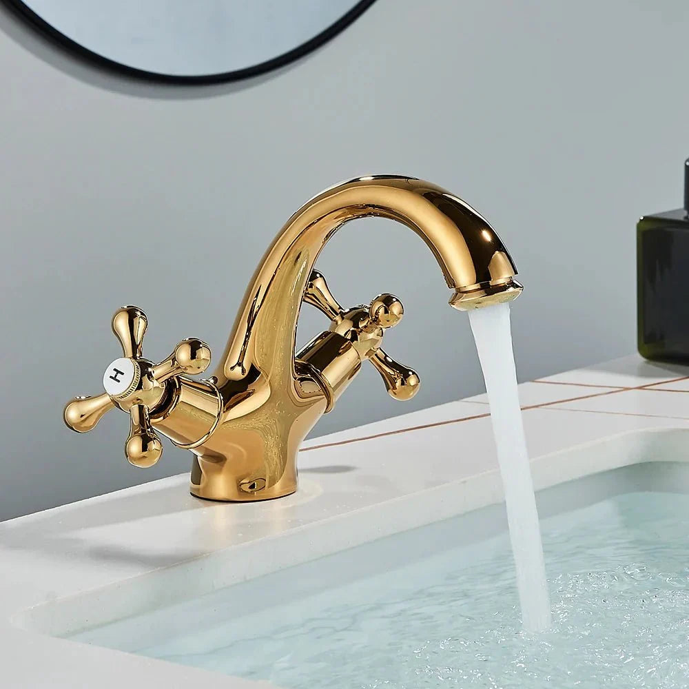 Vintage Chrome Dual Cross-Handle Faucet