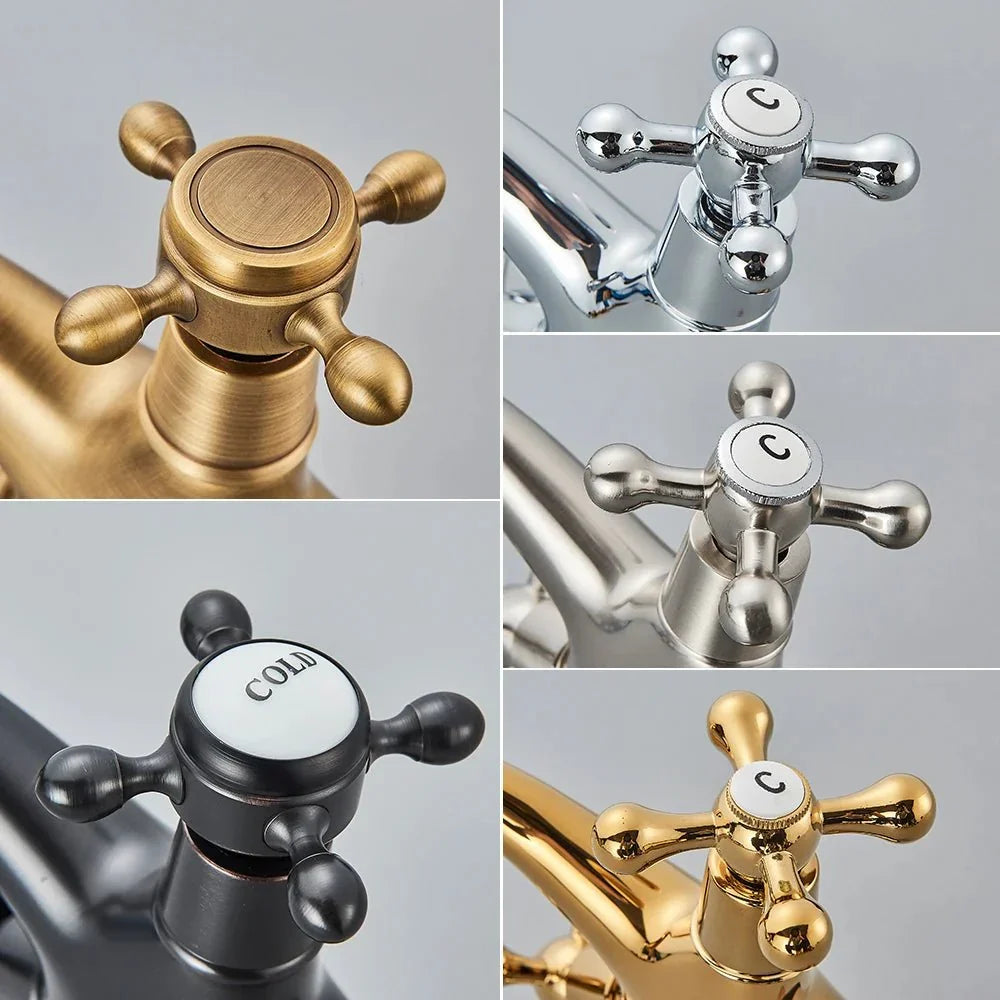 Vintage Chrome Dual Cross-Handle Faucet