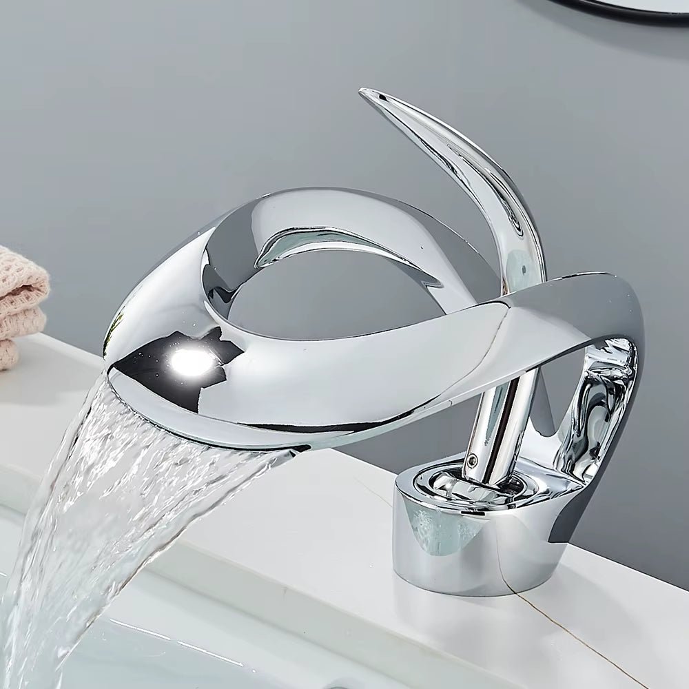 Brass waterfall faucet with ceramic cartridge