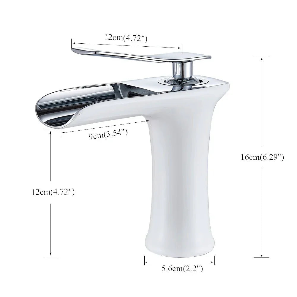 Antique Brass Waterfall Bathroom Faucet Single Handle