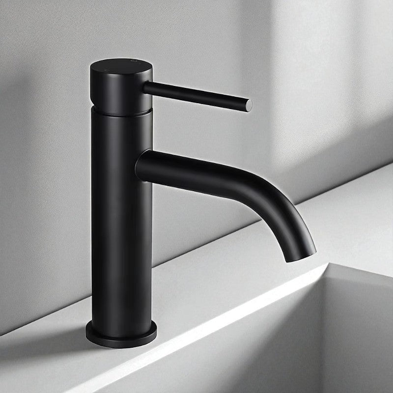Rose gold mixer tap installed on a bathroom countertop