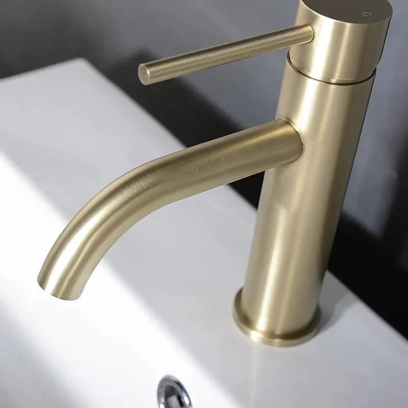 Modern Tall Brushed Rose Gold Basin Faucet