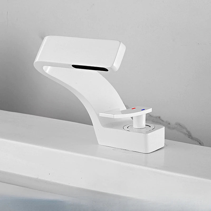 Close-up view of the tap with a matte black finish