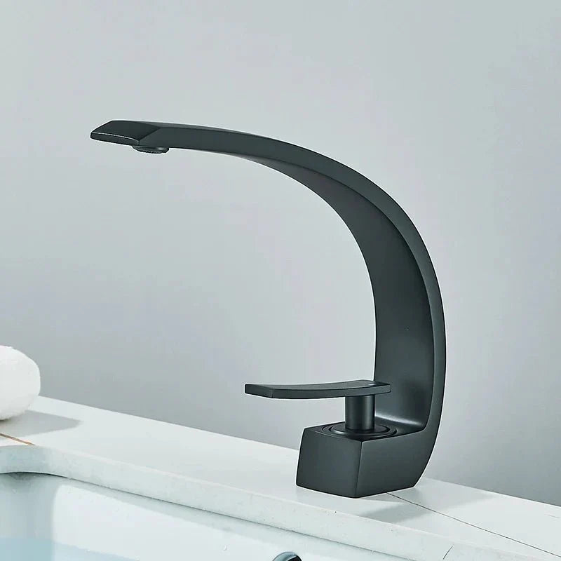 Bathroom faucet with easy-to-clean finish