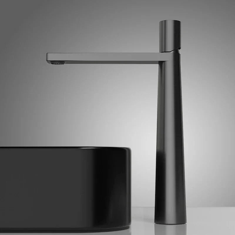 High-Rise Modern Brushed Gold Faucet