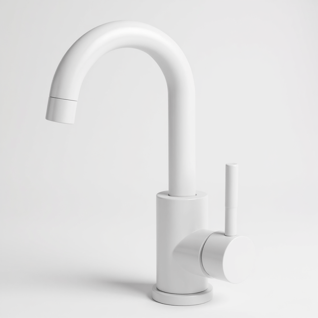 Stainless steel mixer tap with a single handle for precise adjustment