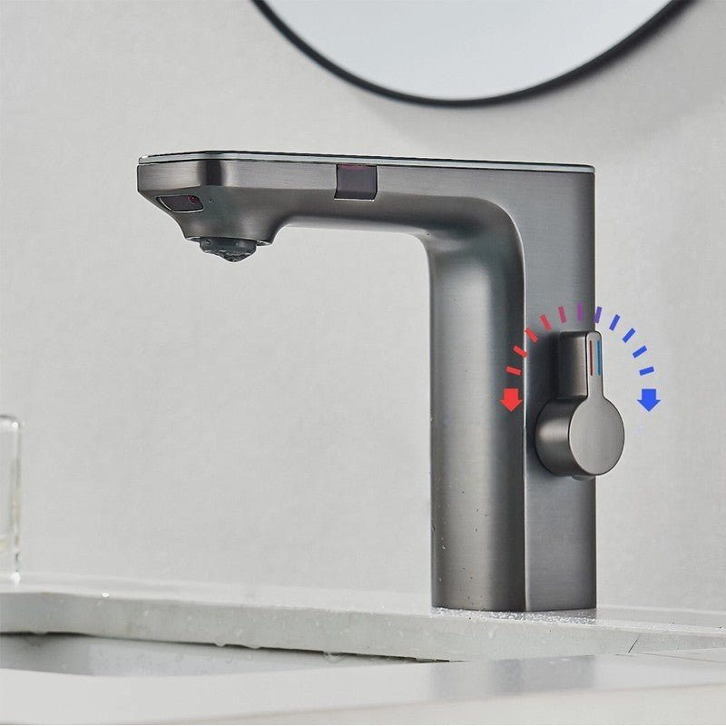 Smart Sensor Faucet with Digital Temp & Hand Dryer
