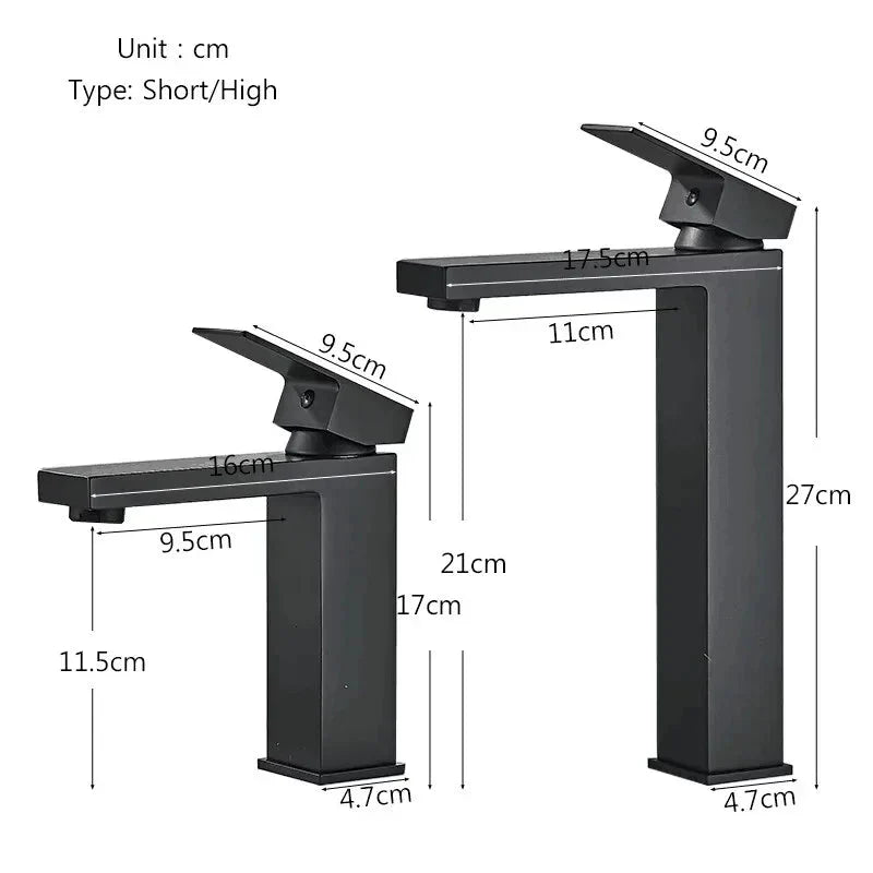 Modern Matte Black Tall Vessel Sink Faucet