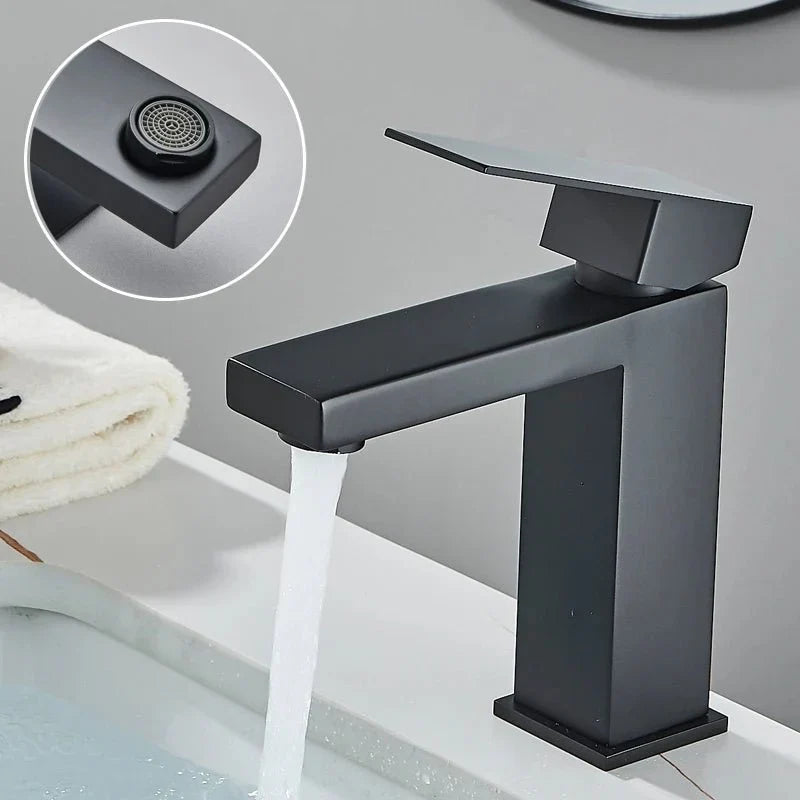 Modern Matte Black Tall Vessel Sink Faucet